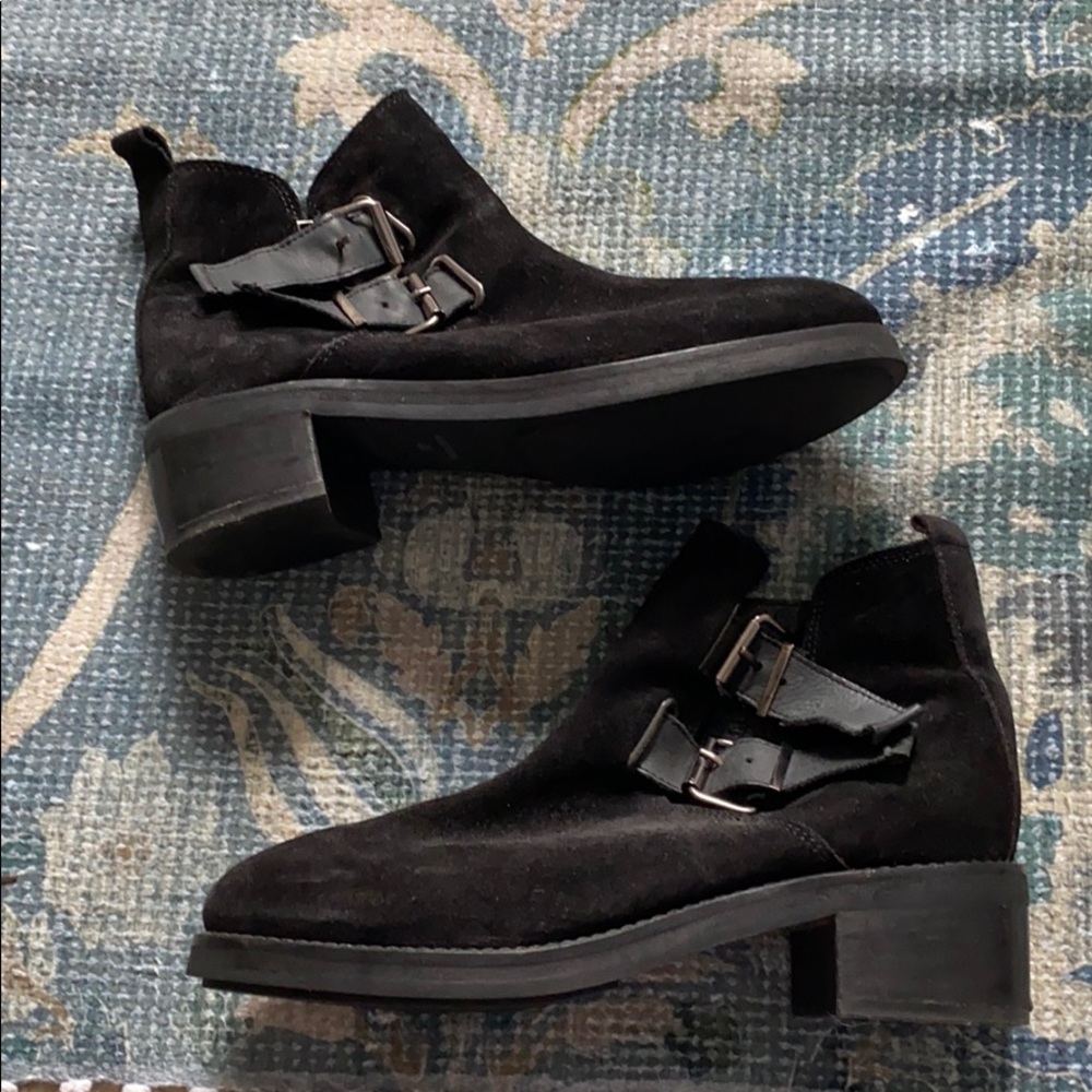 Topshop Black Suede Booties